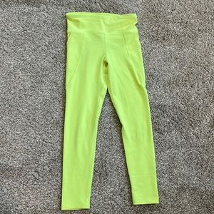 Old Navy girls neon yellow leggings size S(6-7)